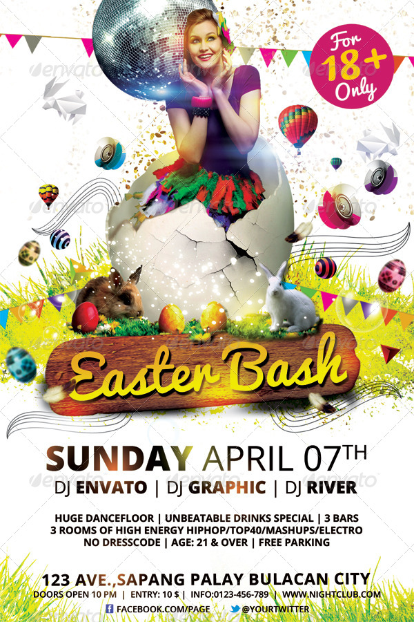 Easter Bash Flyer Template by hermz GraphicRiver